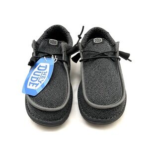 Hey Dude Wally Stretch Sox Black Men's Sz 9 slip on shoe 40019-OXJ MSRP $60 NWT